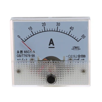 85C1 DC 0-50А правоъгълна аналогов панел амперметра