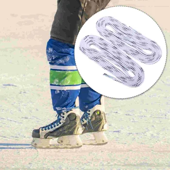 1 Чифт Дълги еластични вощеных дантели, превенция замръзване, не ломающихся Връзки за спортни обувки, ски, хокей на лед (бял, 96 Лед