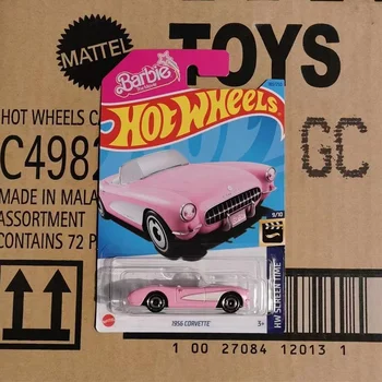 2023 Оригиналната машина Hot Wheels кукли Барби The Movie 1956 Corvette pink voiture де 1/64 от сплав, монолитен под налягане C4982-183/250, детски играчки за момичета