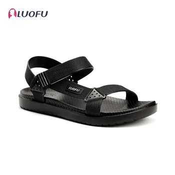 LUOFU/Нови мъжки водоустойчив туристически сандали за спортове на открито, лятна плажна водоустойчив обувки на равна подметка, регулируема обувки с отворени пръсти