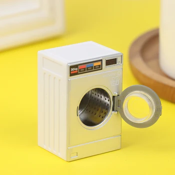 Миниатюрна перална машина за куклена Къща 1: 12, география, модел за пране на Дрехи, играчки за украса