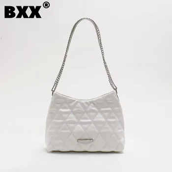 [BXX] Ромбоидные Чанта на едно рамо, Изискани Чанти през рамо с цип Голям Капацитет, Френски Геометрични Чанта през рамо с веригата, Новост 2023, 8CY292