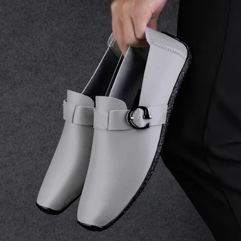 2023 Летни Нови Кожени сандали, мъжки модни дишаща мъжки обувки с мека подметка, Дизайнерски ежедневни мъжки модел обувки