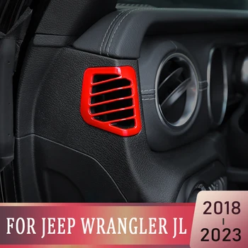 За Jeep Wrangler JL 2018-2023, Рамка за излизане на въздуха на таблото, Стикер за автомобил, Централна странична вентилационна шапка, Декоративна украса, Аксесоари