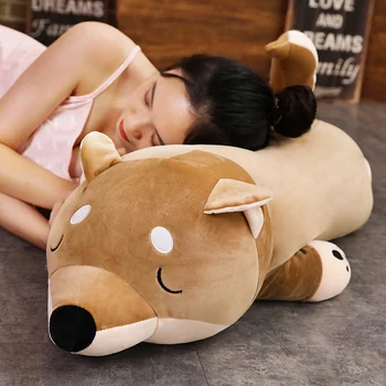 Плюшен играчка Shiba-ин 60 см, 80 см, 100 см, кафява възглавница за кучета, мека кукла, детски подарък